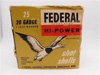 Federal Hi-Power 20 ga. Shotgun Shells & Box