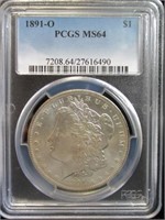 1891-O SILVER MORGAN DOLLAR PCGS MS64