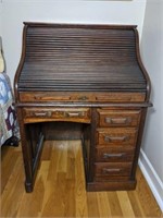 Antique Oak Roll Top Desk