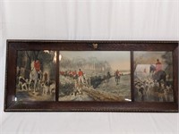 Antique Frame with Trio of English Fox Hunting