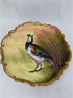 Hand-painted French Limoges Pheasant Plate