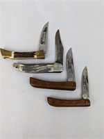 Four Vintage Lock Blade Pocket Knives