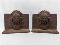 Early Cast Iron Native American Bookends