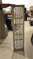 58 inches Leaded glass window with jeweled panels