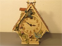 BIRDHOUSE CLOCK 11" HIGH