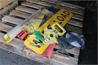 (3) Yard Measuring Tapes, Wide Load Signs & Flags