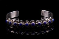 Navajo M. Willie Do Silver & Lapis Lazuli Bracelet
