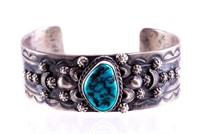 Navajo B. Lee Sterling Silver & Turquoise Bracelet