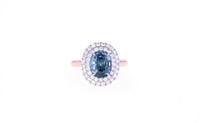 Montana GIA Certified Unheated Sapphire Gold Ring