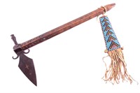 Blackfoot Spontoon Pipe Tomahawk Beaded Drop 1880