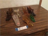 (7) Assorted Glass Slippers / Shoes
