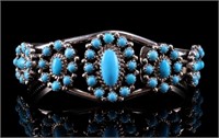 Navajo Nancy Custer Silver & Turquoise Bracelet