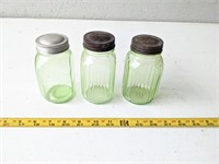 Green Glass Shakers