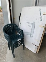 Plastic Patio Table & Chairs
