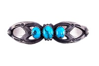 Navajo Eva Billah Silver & Turquoise Tufa Bracelet
