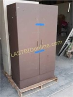 2 Door Brown Metal Cabinet
