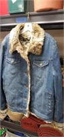 Fur lined jean jacket size L