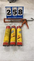 Caulking Gun and 3 Cans Construction Adhesive