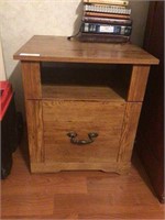 Side Table w/Single Drawer & Contents