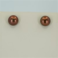 chocolate freshwater "dyed" studs