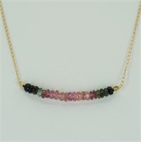 14kt gold tourmaline bead necklace