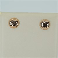 14kt rose gold disk stud earrings