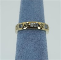 18Kt gold crystalline silver inlay ring