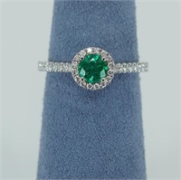18Kt gold emerald and diamond