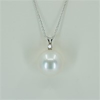 18kt white gold south sea pearl pendant