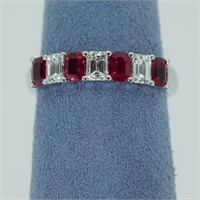 18Kt gold diamond and ruby band