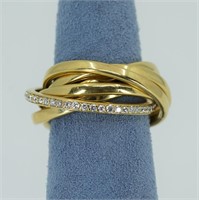 18kt yellow gold six band rolling ring