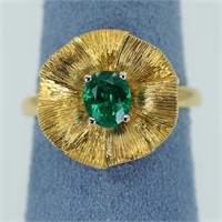 18k yellow gold and emerald ring