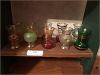 (10) 4 IN Antique Painted Glass Vases