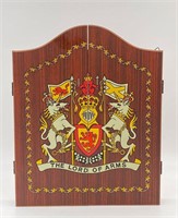 LORD OF ARMS WOODEN CABINET DART BOARD