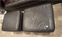 2 BROWN LEATHER FOOT RESTS