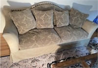 UPHOLSTERED COUCH W/SIDE ARMS 80W X 37D X 36H