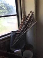 Collection of broom sticks