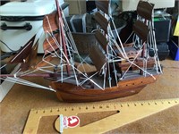 Full cart, handmade wooden ship