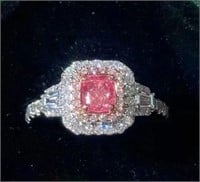 0.5ct natural pink diamond ring 18k gold