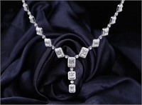 6ct natural diamond necklace in 18k gold