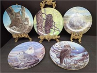5 Owl Collector Plates