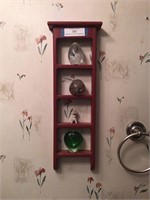 Small Decorative Wall Shelf w/Contents