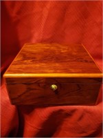 Nice Wood Lined Box, 2 Level, Coins, Jewelry