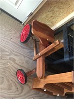 Vintage Pull-Push Ride On Wooden Hand Cart