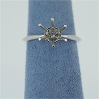 Ladies platinum solitaire mounting six prong