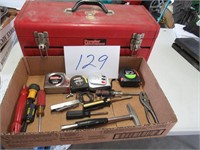 METAL TOOL BOX WITH CONTENTS (SEE PICS)