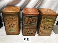 Vintage metal canister sets