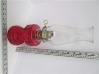 Clear Glass Oil Lamp with Red Oil