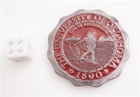 *Médaille The University Oklahoma, métal, 1890,