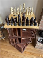 ROTATING BOOKCASE WITH CHESS BOARD